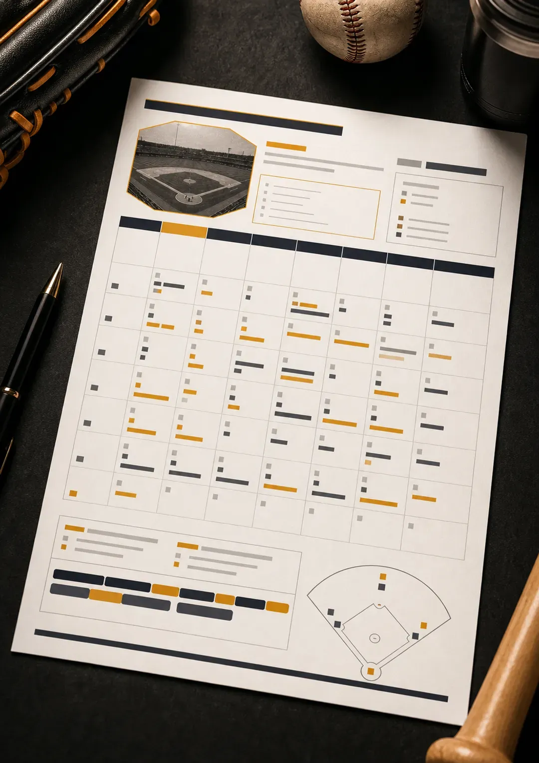 Page from the MasterPack Baseball Coach Pro